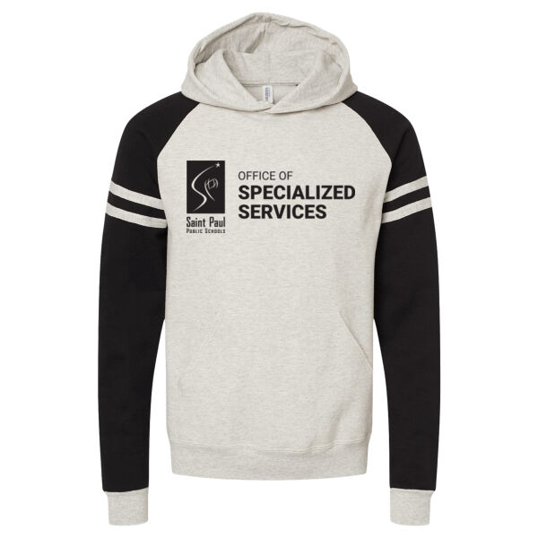 JERZEES - NuBlend Varsity Colorblock Hooded Sweatshirt - Printed Logo Thumbnail